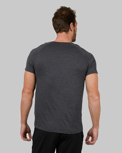 32º DEGREES Cool Men’s Active T-Shirt | Raglan Short Sleeve | Quick Dry | Anti-Odor, Black Space Dye, Small