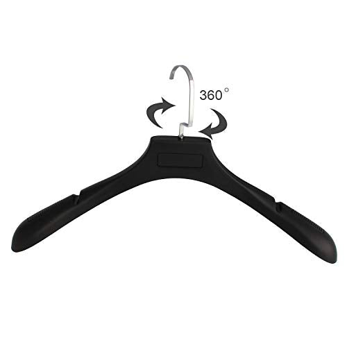 DEDU Suit Hangers for Men 20 Pack, Sweater Hangers No Shoulder Bump Non Slip Width 17.7", Plastic Clothes Hangers Ivory White with 360° Swivel Metal Hook