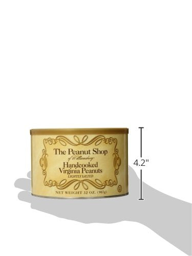 The Peanut Shop of Williamsburg Gourmet Handcooked Salted Peanuts (32 Ounce) Peanuts Handcooked in Golden Peanut Oil, Gourmet Peanuts Virginia Peanuts Gift