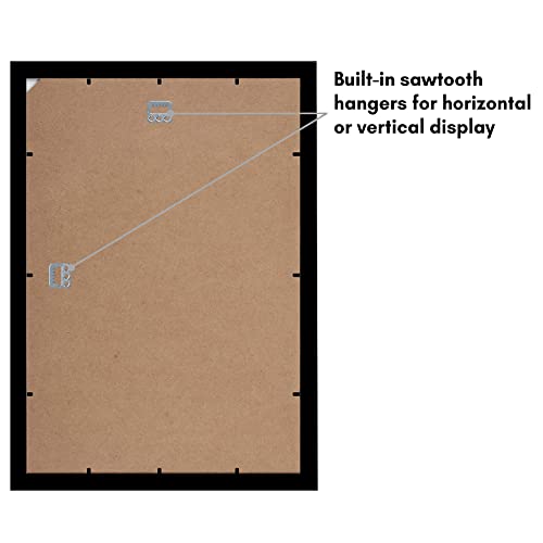 Americanflat 12x18 Black Picture Frame - Engineered Wood Photo Frame with Shatter-Resistant Glass and Hanging Hardware for Wall Display