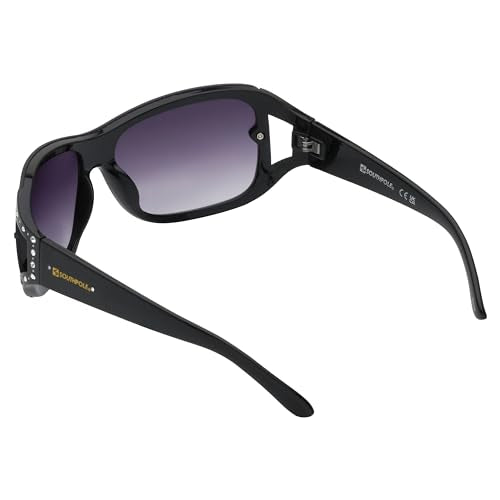 SOUTHPOLE Women's 1098SP Embellished Wrap UV400 Protective Rectangular Sunglasses. Cool Gifts for Her, 59 mm, White & Pink
