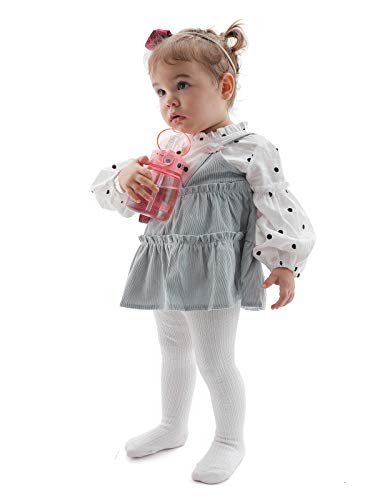 EPEIUS Baby Tights Newborn Girls Cable Knit/Ribbed Tights Soft Cotton Stockings Seamless Footed Leggings Pantyhose 0-6 Months (Pack of 3)