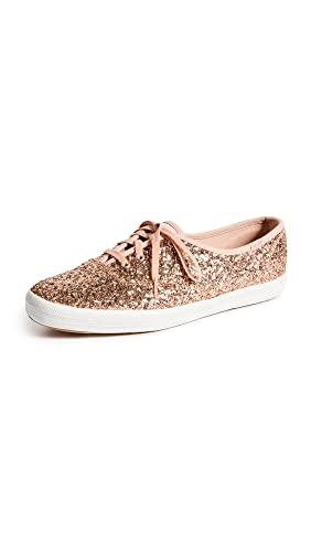 Keds Women's Champion Glitter Sneaker, Rose Gold, 11