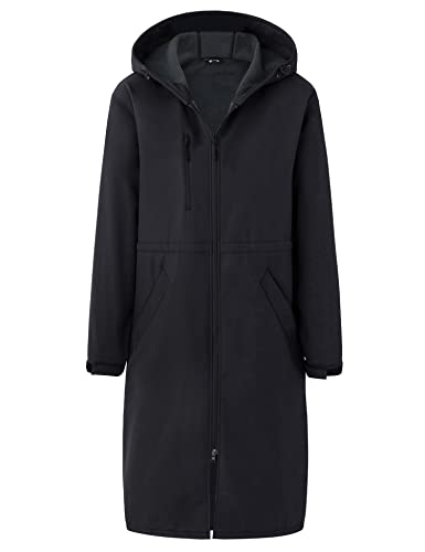 wantdo Unisex Waterproof Swim Parka Cover Up Fleece Parka Jacket Charcoal Gray S
