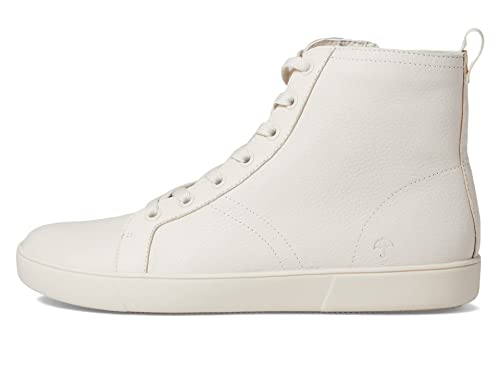 Naturalizer Womens Morrison-Hi Water Repellent High Top Lace Up Sneaker Satin Pearl White Leather 8 M