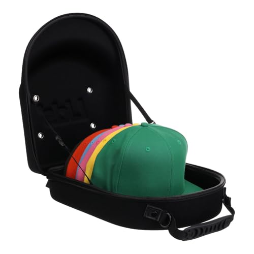 Lids Hat Travel Case – Baseball Cap Carrier for 6 Hats, Durable Black Exterior & Interior, Storage with Handle & Adjustable Shoulder Strap, Hard Hat Organizer for Travel & Closet