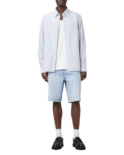 AllSaints Men's Alva Short, Pale Indigo Blue