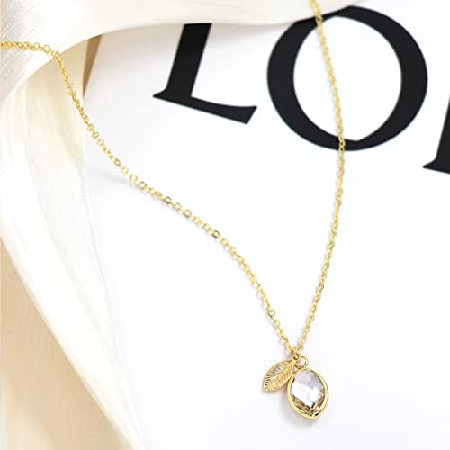 Dainty August Birthstone Necklace with Initial T, 14k Gold Filled Tiny Cute Leaf Letter Peridot Birthstone Pendant Necklace Gold Initial Necklaces for Women Mother Grandma Birthday Gift