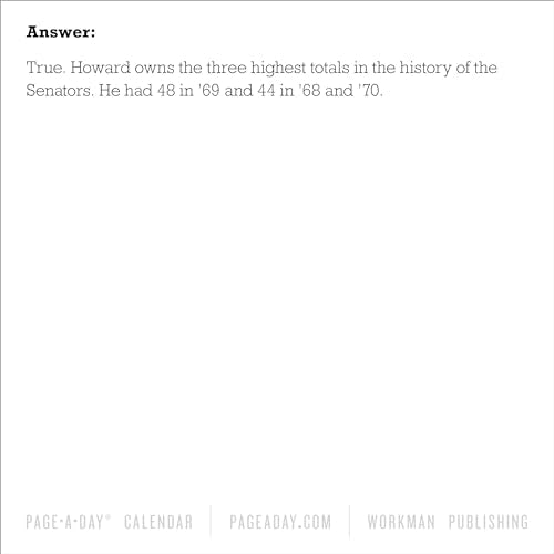 A Year of Baseball Trivia Page-A-Day® Calendar 2025: Immortal Records, Team History & Hall of Famers