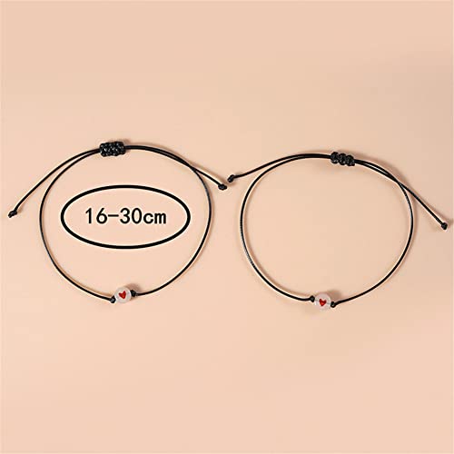 Pinky Promise Bracelet for Women Men Lucky Bead Love Heart Couple Bracelets Friendship BFF Glow in the Dark Jewelry