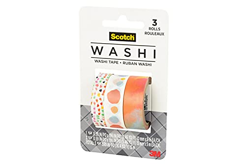 Scotch Washi Tape, Summer Design, 5 Rolls, Great for Bullet Journaling, Scrapbooking and DIY Décor (C1017-5-P4)