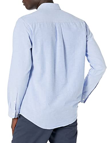 Amazon Essentials Men's Regular-Fit Long Sleeve Oxford Shirt, Blue, X-Small