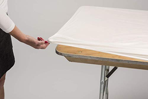 Kwik-Covers 6' Rectangular Plastic Table Covers 30" x 72" (6 Feet), Bundle of 10 - Indoor or Outdoor Fitted Table Covers for Banquet Tables (Black)