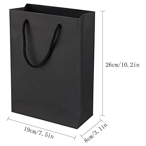 Sdootjewelry Kraft Paper Gift Bags With Handles - 50 Pcs Brown, 7.5 x 3.1 x 10.2'' - Shopping, Retail, Merchandise, and Craft
