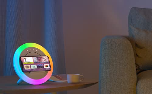 Bluetooth Speaker with Lights, Wireless Charging Speaker, Best Birthday Gift Ideas Teenage,Applicable for Bedroom/Teen Girl Gifts/Please use The Original Adapter(5W Wireless Charging)
