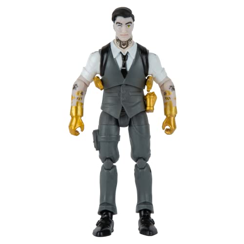 FORTNITE Midas (Master Grade) - 4-Inch Articulated Figure with Armor, Back Bling, and Harvesting Tool