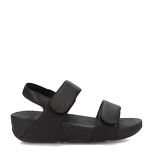 Fitflop Women's Ankle-Strap Flat Sandal, All Black, 5