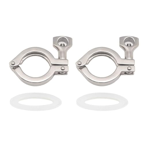 Beduan 3/4" Sanitary Tri Clamp, 304 Stainless Steel Single Pin Heavy Duty Tri Clamp Clover with Wing Nut for Ferrule TC Tube OD 3/4"(Pack of 2)