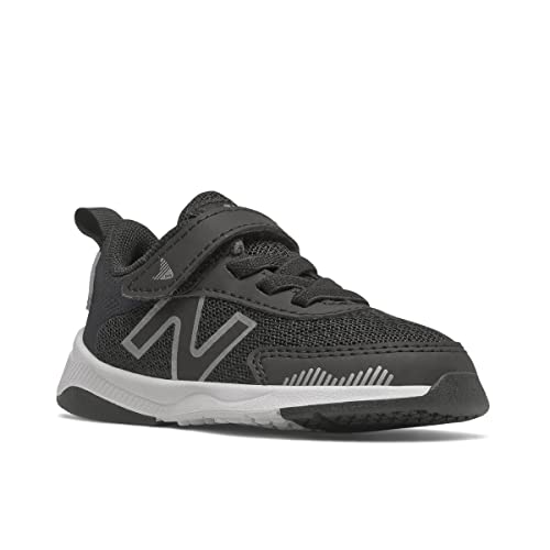 New Balance Unisex Child Dynasoft 545 V1 Hook And Loop Running Shoe, Black/White/Silver Metallic, 8 Wide Toddler US