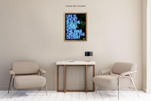 Poster Master Hello Gorgeous Poster - Flower Print - Neon Art - Trendy Art - Floral Art - Gift for Men & Women - Aesthetic Wall Decor for Bedroom, Living Room, Dorm or Office, 24x32 Unframed Wall Art