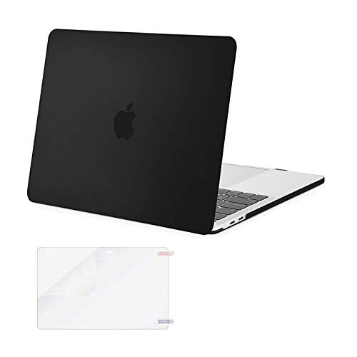 MOSISO Compatible with MacBook Pro 13 inch Case M2 2025, 2024, 2023, 2022-2016 A2338 M1 A2251 A2289 A2159 A1989 A1708 A1706 with/Without Touch Bar, Plastic Hard Shell&Screen Protector, Black