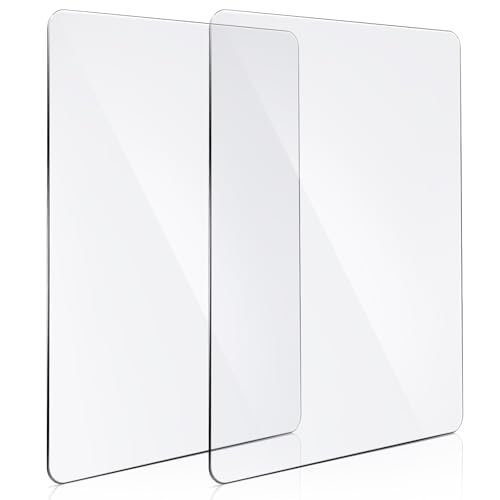 Blulu Transparency Acrylic Cutting Pads Die Cutting Plates for Embossing Crafting (2 Pieces,12.5 x 9 Inch)