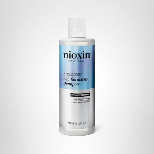 Nioxin Hair Fall Defense Shampoo | Activates Hair Follicles for Visibly Less Hair Loss | With Niacinamide, Caffeine, Lauric Acid, and Sandalore | 8.1 Fl Oz.