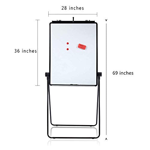 VIZ-PRO Double-Sided U-Stand Whiteboard, Magnetic Portable Dry Erase Easel Board, 28 X 36 Inches