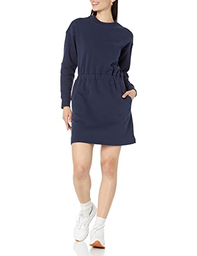 Amazon Essentials Women's Waisted Sweatshirt Dress (Available in Plus Size), Light Brown, X-Small