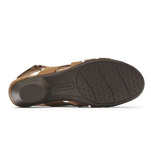 Rockport Women's Laurel Woven Sandal, Black Leather, 7.5 Narrow