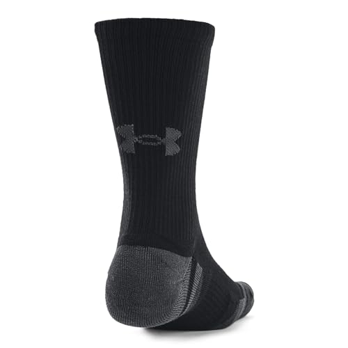 Under Armour 1379512-1-MD Unisex UA Performance Tech 3-Pack Crew Socks Black MD
