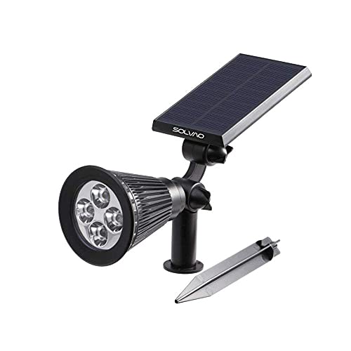 SOLVAO Solar Spot Light | Ultra Bright, Waterproof, Adjustable 270°, No Wiring, Portable | Auto On/Off Function | Rechargeable LED for Outdoor, Landscape, Wall, Fence, Yard, Driveway, Outside