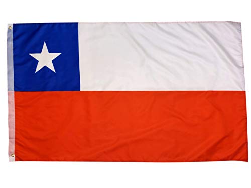 High Supply 3x5 Chile Flag with Two Brass Grommets, 100% Polyester Fabric, and Double Stitched Edges Chilean Flag 3x5 Flag of Chile