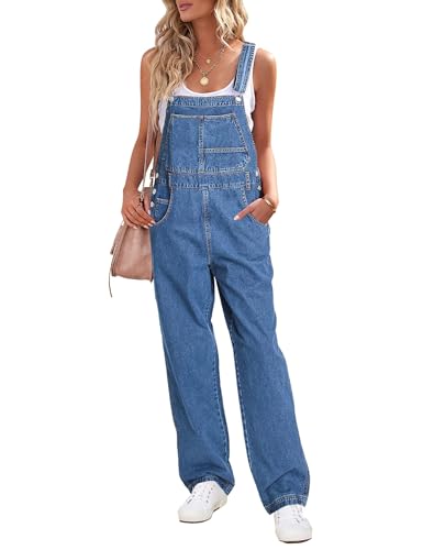 luvamia Women's Fashion Overalls Cute Overalls for Women Women Jeans Overalls Jumpsuits Women Blue Jeans Overalls Vintage Blue Size XX-Large Fits Size 20 / Size 22