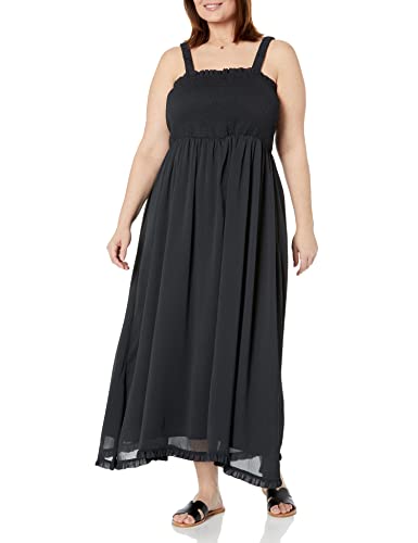 The Drop Women's Jaya Smocked Body Chiffon Maxi Pink Multi Floral, 5X, Plus Size