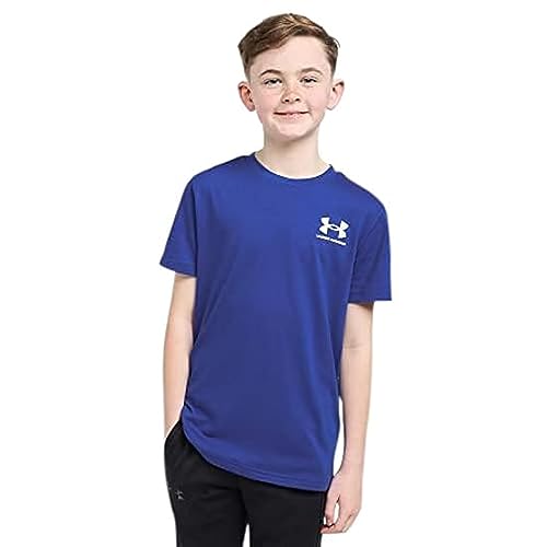 Under Armour Boys' Sportstyle Left Chest Short-Sleeve T-Shirt, Midnight Navy (410)/Black, Youth X-Small