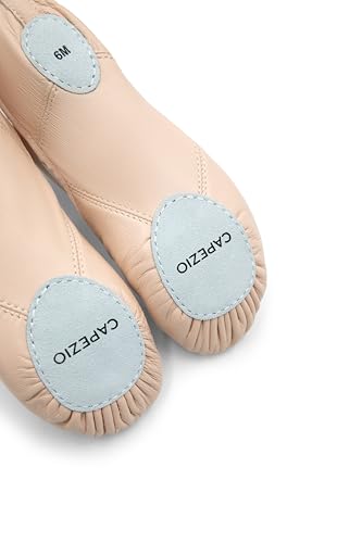 Capezio Girls Leather Juliet Ballet Shoe-Child, Light Pink, 2 Little Kid