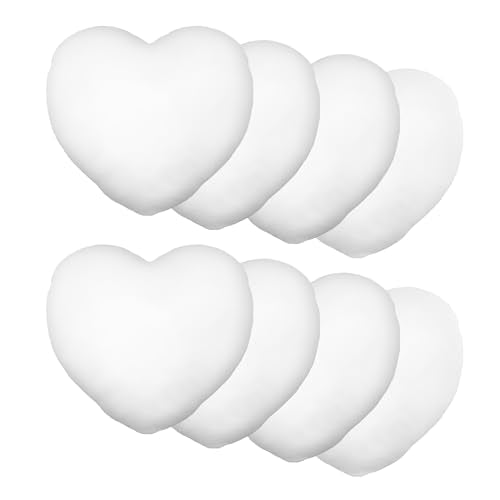 GagetElec Throw Pillows Insert,Bed and Couch Pillows,Indoor Decorative White Heart Pillows,Premium Pillows for Bed,Couch and Cushion (8 Pack, 20" X 20")
