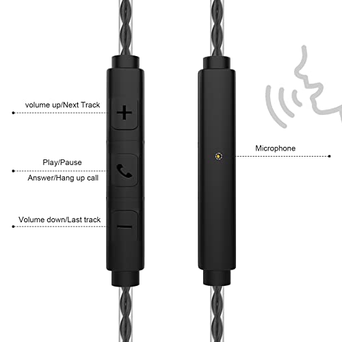Replacement Audio Cable with Remote Volume & Mic Compatible with Sol Republic Master Tracks HD V8, V10, V12, Sol Republic X3 Headphone, for iPhone Samsung Huawei Android Phone (Black)