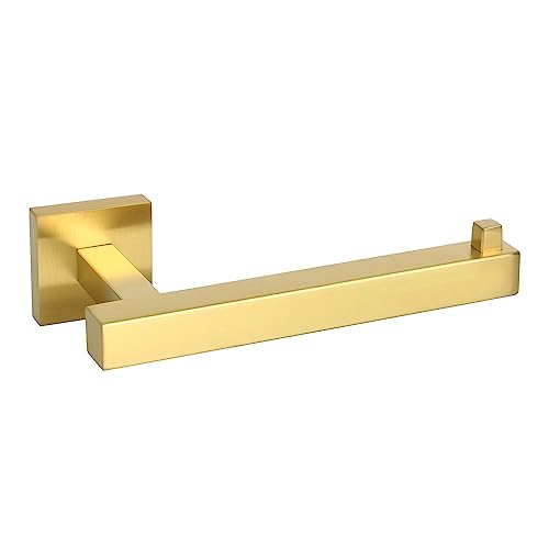 Alise Toilet Paper Holder,Bathroom Tissue Holder Wall Mount Toilet Paper Roll Holder Storage Dispenser,Square SUS304 Stainless Steel Paper Rack,Gold Finish GYT4005-G