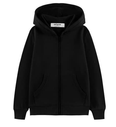 Kid Nation Kids Soft Brushed Fleece Zip-Up Hooded Sweatshirt Hoodie for Boys or Girls S White