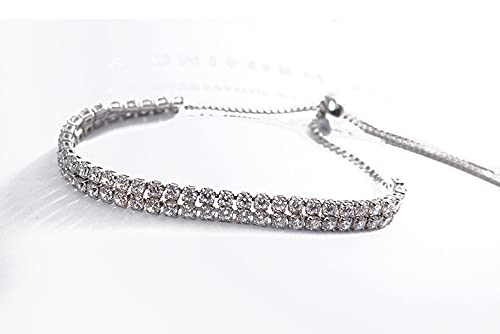 UDYLGOON Bride Rhinestone Crystal Earrings Necklace Jewelry Set for Bridesmaid Bride Wedding Costume Prom (Black)