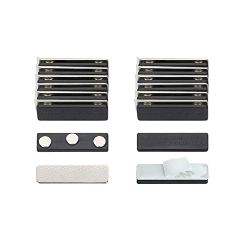 T up 12 Sets Badge Magnets Magnetic Name Tag Holders with 3 Magnets & 3M Type for School, Hotel, Trade Shows, Office (Dark Blue)