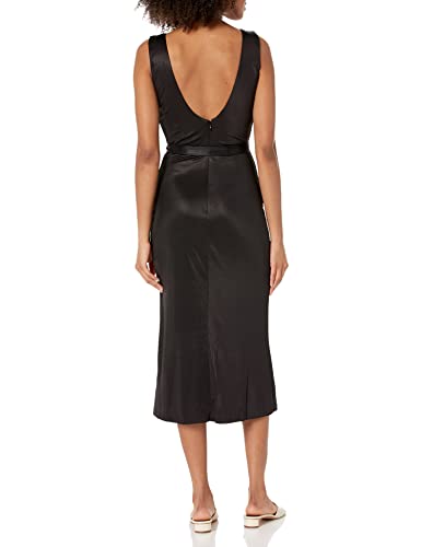 Dress the Population Women's Karlie Satin Jersey Midi Dress, Black, XX-Small
