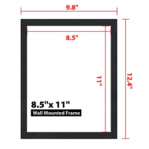 VAIIGO 8.5" x 11" Magnetic Self-Adhesive Display Frame, Double Sided Window Magnetic Sign Holder with Clear PVC and Strong Magnetic for Office/Home/Store/Door/Glass/Wall Display Frame (Black, 2Pack)