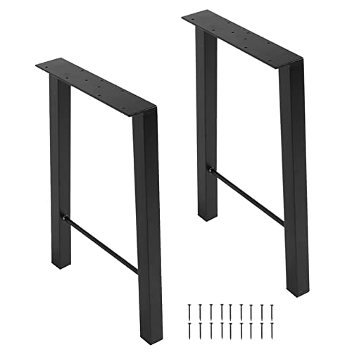 TENGCHANG 22'' Black Industry Table Legs Metal Bench Coffee Desk Chair Leg Set of 2