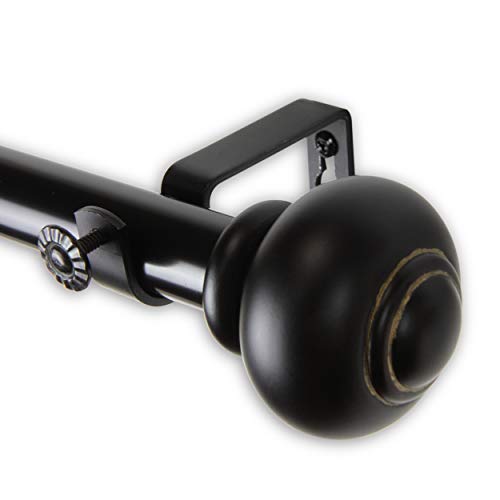 Rod Desyne 1" Rotunda Curtain Rod, 28-48 inch, Black
