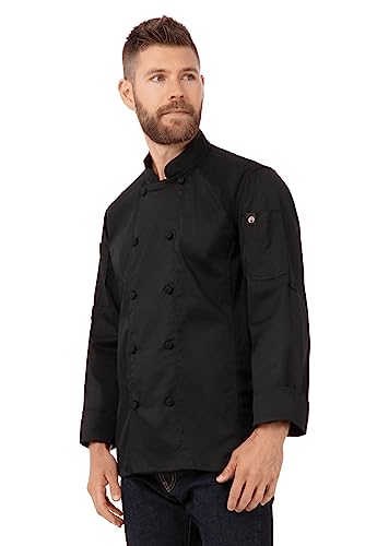 Chef Works Men's Bowden Chef Coat, Black, X-Small