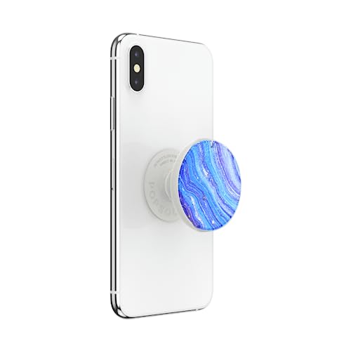 PopSockets PopGrip Mirror - Expanding Stand and Grip with a Swappable Top for Smartphones and Tablets - Baja Tida Agate