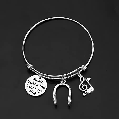 Gzrlyf Musician Bracelet Music Lover Bracelet Music Teacher Gift Music Makes The Heart Sing Bracelet Music Gift Band Director Gift Choir Director Bracelet (musician bracelet)